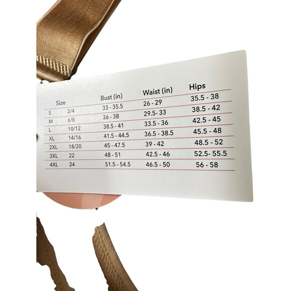 Shapermint Open Bust Bodysuit Shaper Short 2XL  Plus Nude Beige Shapewear 73005 - Picture 4 of 5